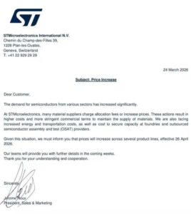 STMicroelectronics to Implement Price Hikes for...