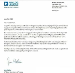 Global Analog Chip Supply Update: ADI Extends L...