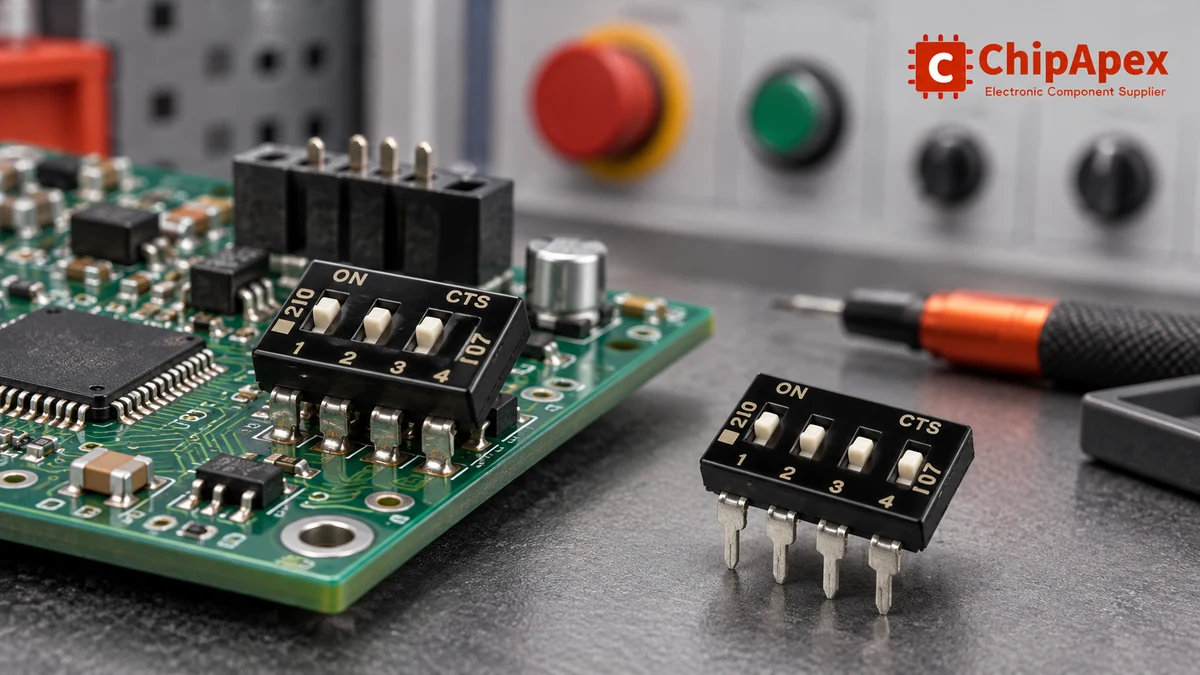 Piano DIP switch in an illustrative embedded controller configuration scene