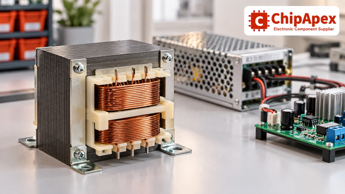 Laminated-core transformer beside a generic power-supply application