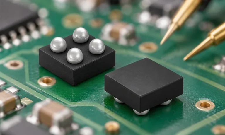 ChipApex comparator packages against an illustrative PCB test scene
